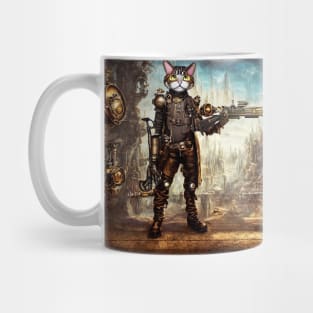 Steampunk Pirate Cat With Fantasy Rifle Mug